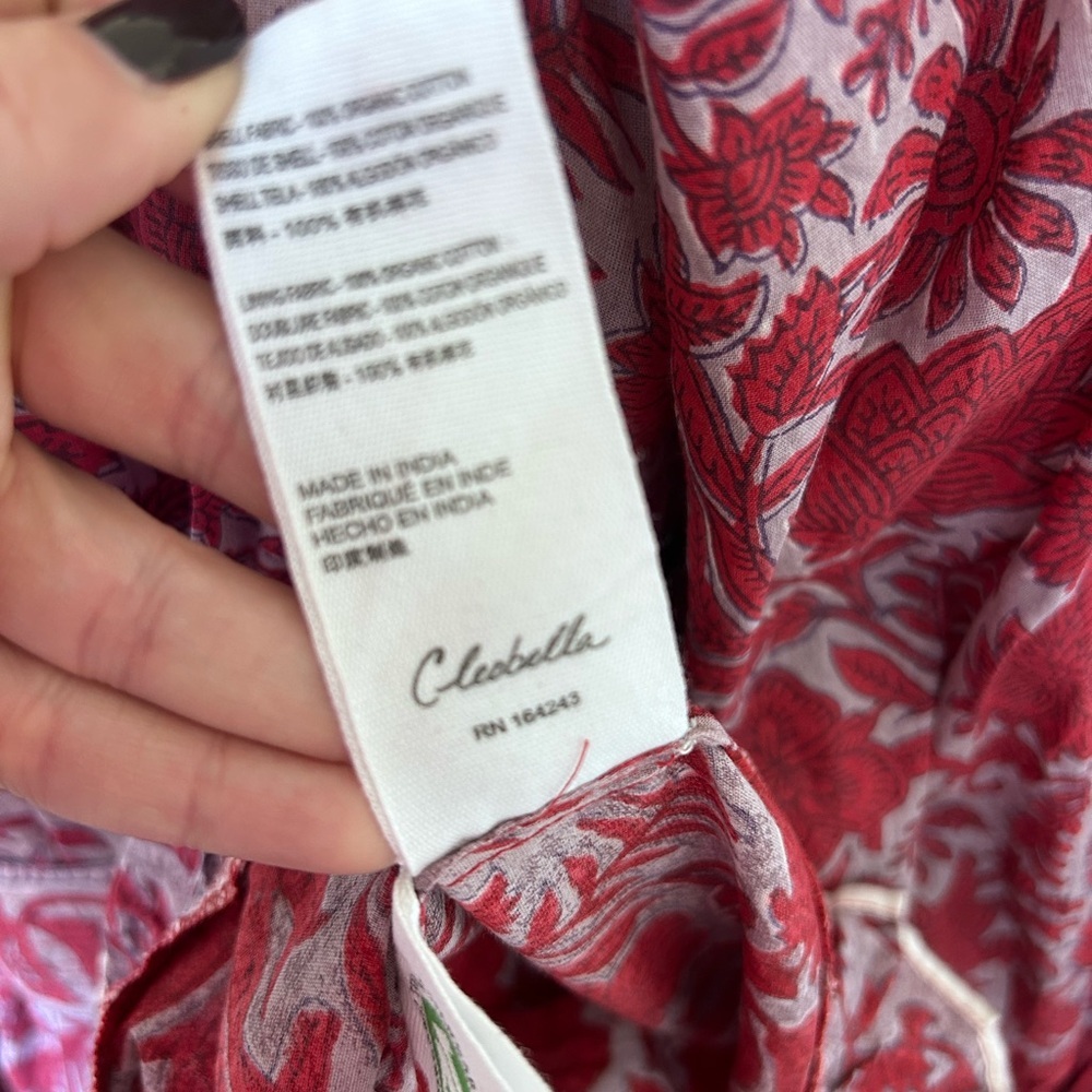 CLEOBELLA KAZ MINI DRESS Floral Print Waist Tie Cotton Fully Lined Size XS NWT - Picture 13 of 13